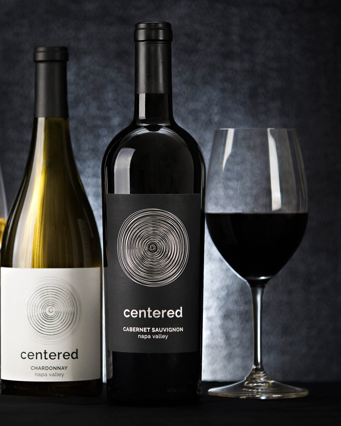 Centered Napa Valley Cabernet Sauvignon poured into a glass
