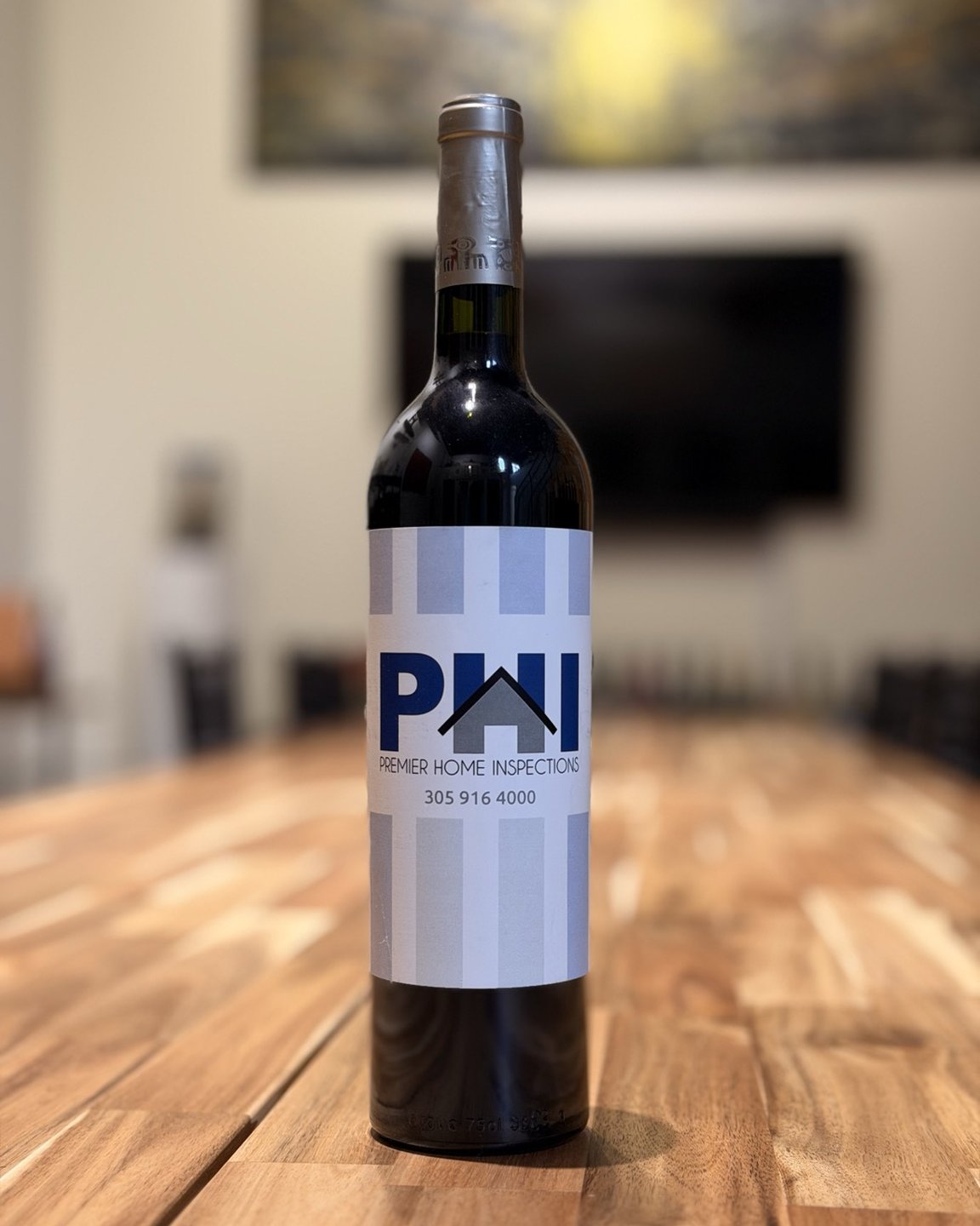 A custom Wine41 bottle label made for a local business