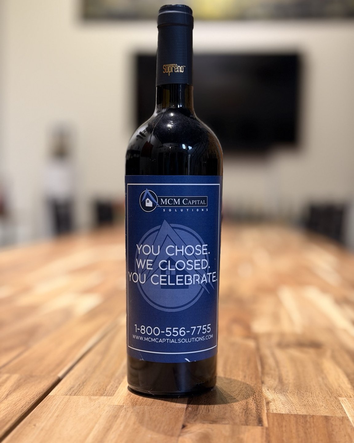 A custom Wine41 bottle label made for a local business